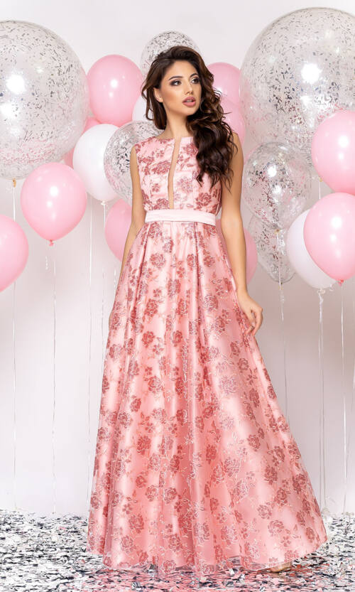 Вечірня сукня Атлас Максі 20006 Коралова