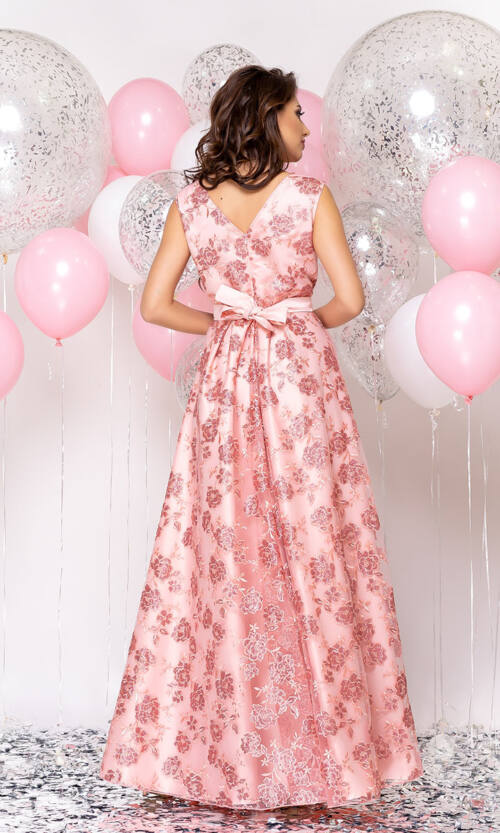 Вечірня сукня Атлас Максі 20006 Коралова