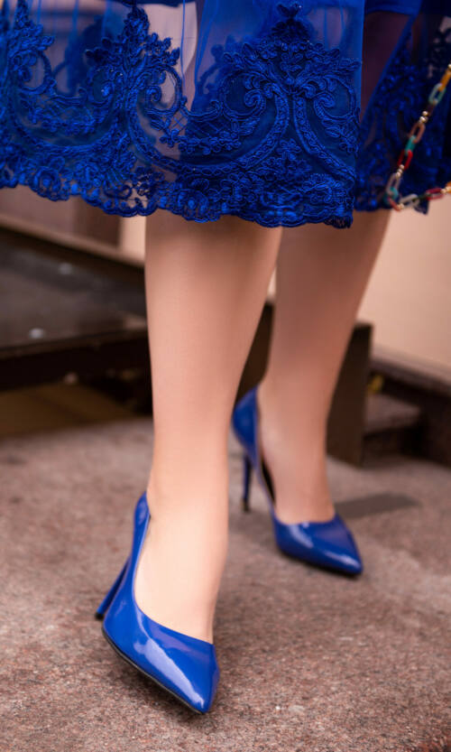 Коктейльна Сукня Гіпюр Сітка 20194 Електрик