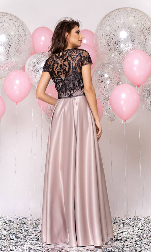 Вечірня сукня Атлас Гліттер 20020 Бежева