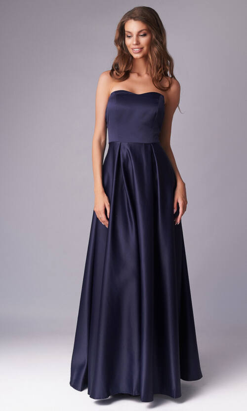 Вечірня сукня Атлас Гліттер 20020 Синя