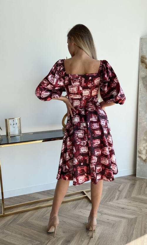 Елегантна сукня Атлас Шовк 22023 Бордова