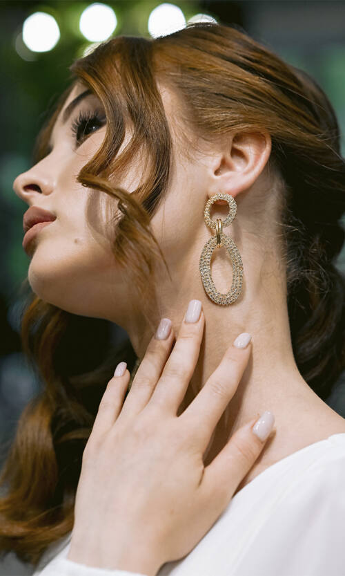 Сережки "Елегантний Віток" Біжутерія 23514 Золотисті