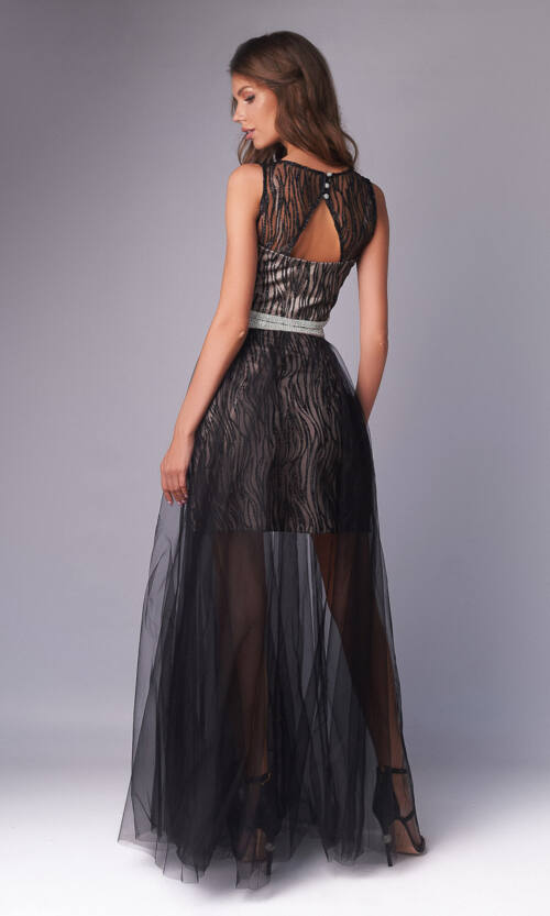 Вечірня Сукня Двійка Максі 20046 Чорна