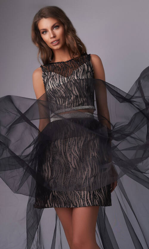 Вечірня Сукня Двійка Максі 20046 Чорна