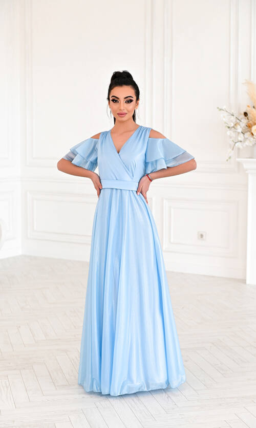 Вечірня сукня Перлинний Шифон 23012 Блакитна