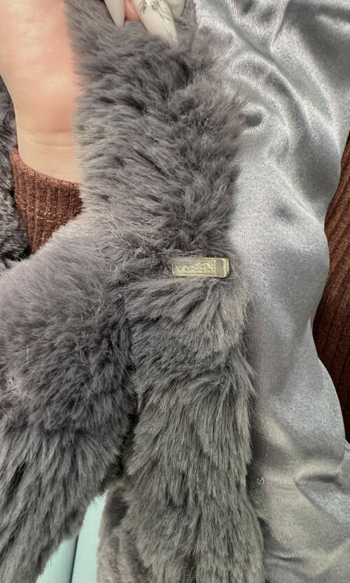 Елегантна Еко Шубка Мороз 20300 Графітова
