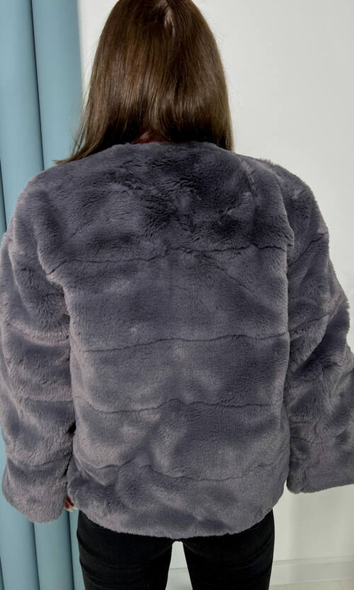 Елегантна Еко Шубка Мороз 20300 Графітова