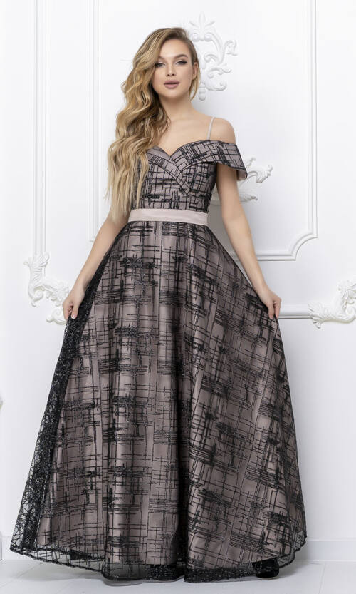 Вечірня сукня Атлас Гліттер 20063 Чорна