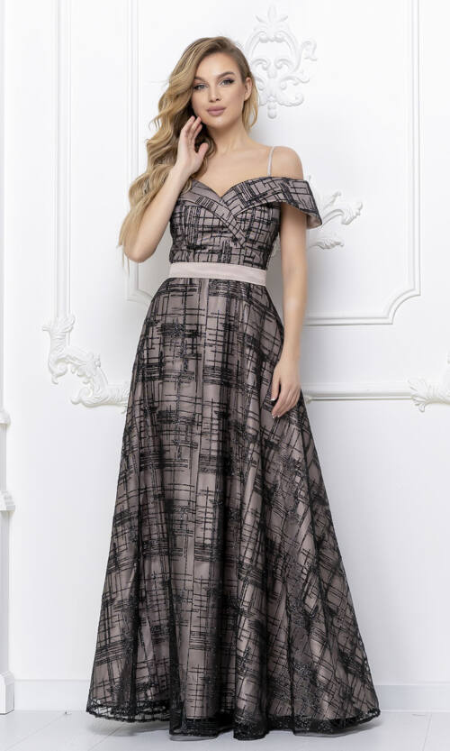 Вечірня сукня Атлас Гліттер 20063 Чорна