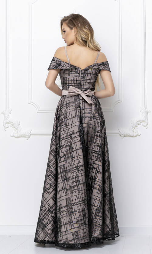 Вечірня сукня Атлас Гліттер 20063 Чорна