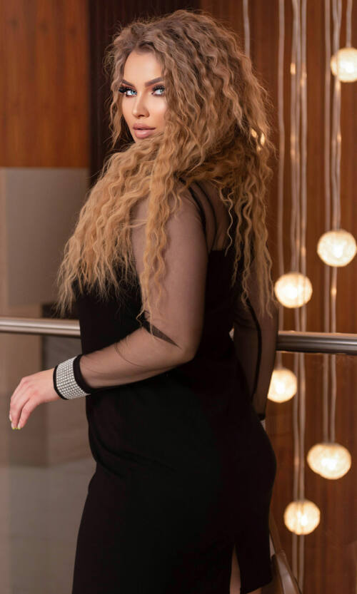 Коктейльна Сукня Креп Дайвінг 22101 Чорна