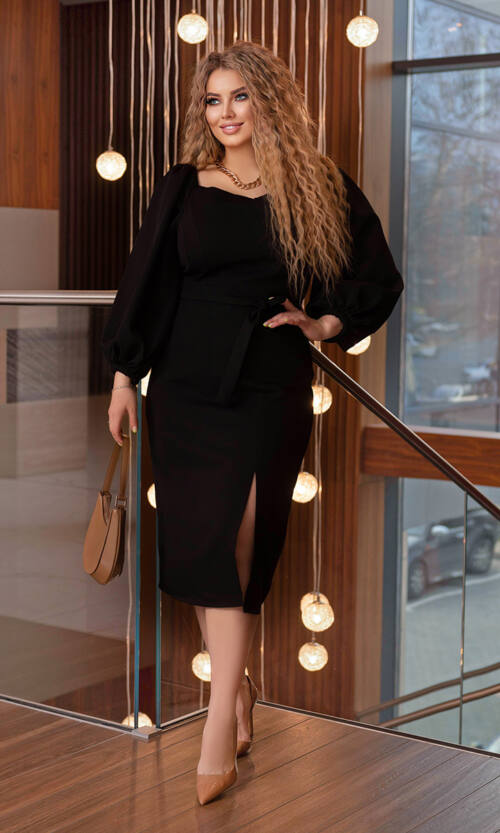 Коктейльна Сукня Відкриті Плечі 23001 Чорна