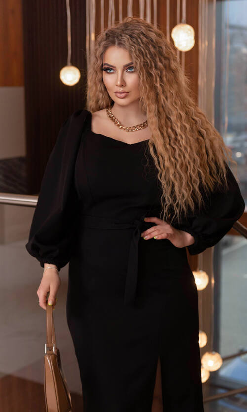 Коктейльна Сукня Відкриті Плечі 23001 Чорна