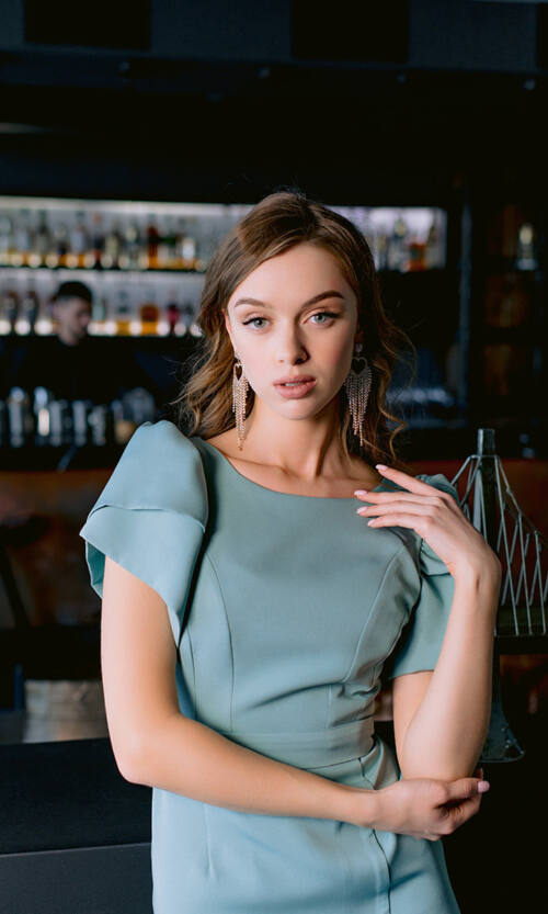 Коктейльна Стильна Сукня Міді 23005 Шавлія