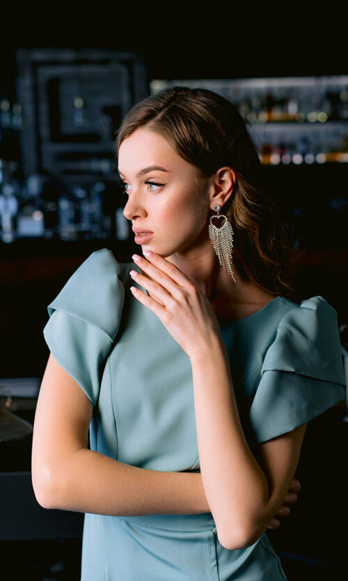 Коктейльна Стильна Сукня Міді 23005 Шавлія