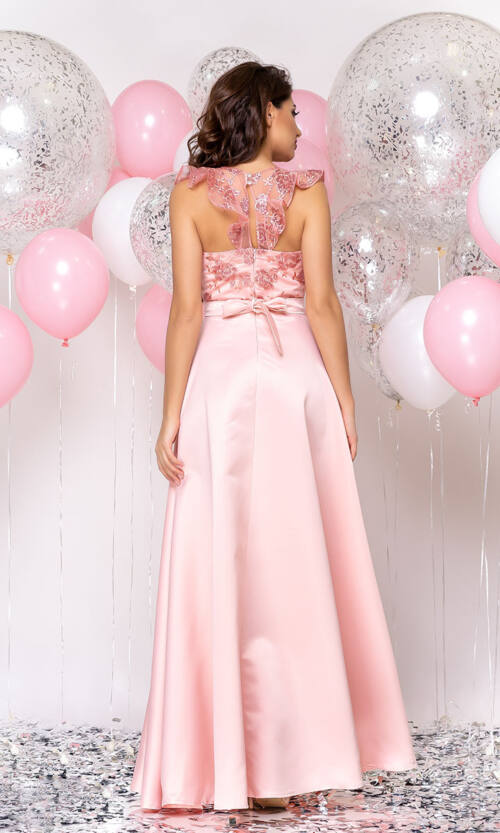 Вечірня сукня Атлас Максі 20001 Коралова