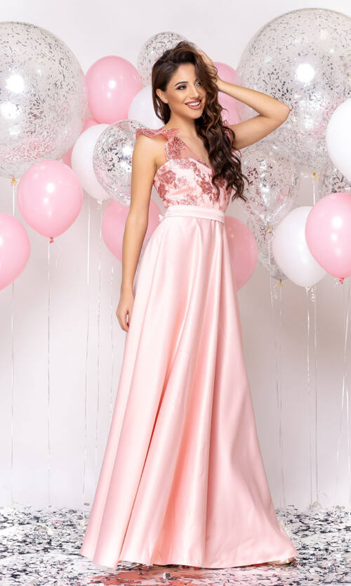 Вечірня сукня Атлас Максі 20001 Коралова