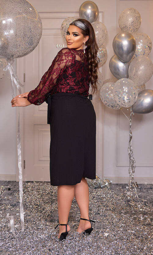 Коктейльна сукня Чорна Спідниця 21156 Бордова