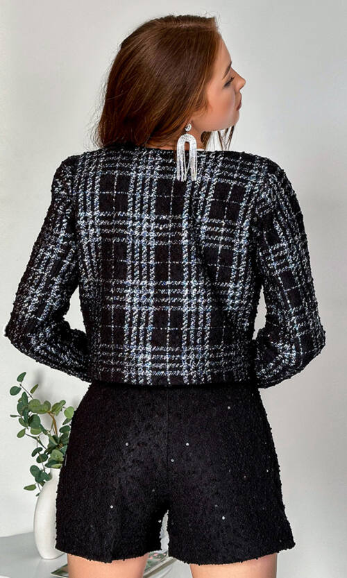 Костюм с Шортами Клетка 23067 Черный