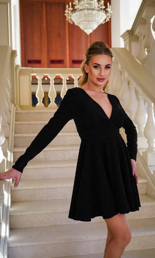 Коктейльна Сукня М'який Люрекс 23095 Чорна