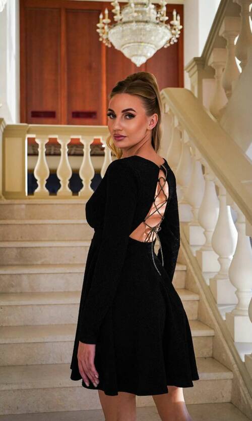 Коктейльна Сукня М'який Люрекс 23095 Чорна