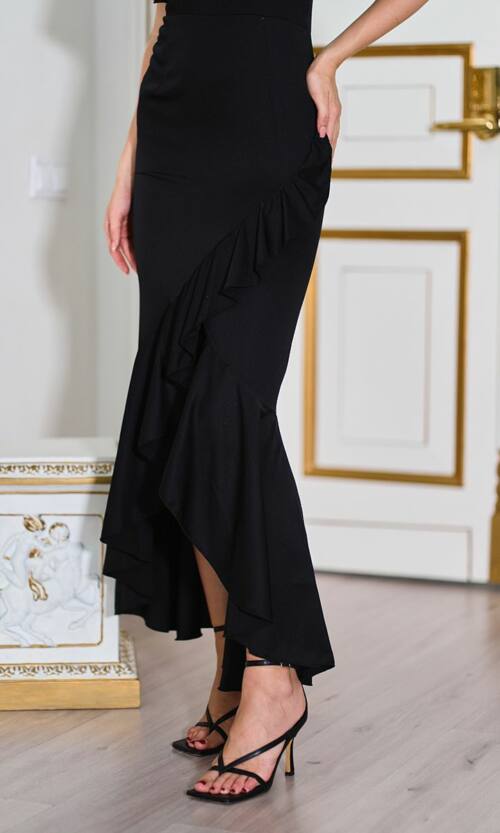 Вечірня сукня декольте максі 23056 Чорна