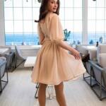 Коктейльна Сукня Шифон Запах 23009 Бежева