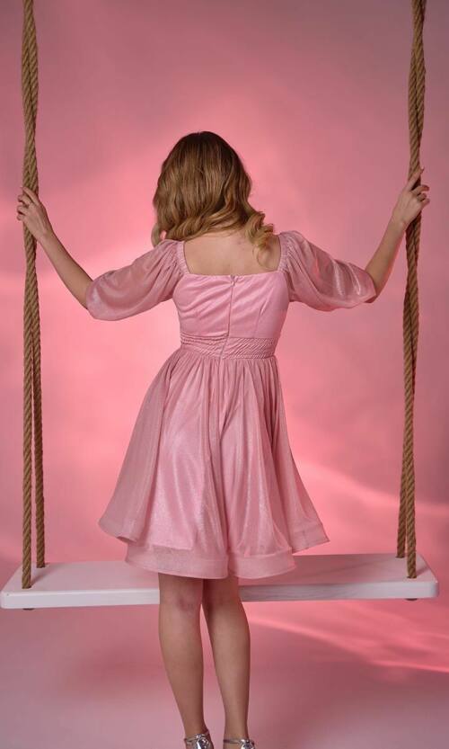 Коктейльна Сукня Шифон Запах 23009 Рожева