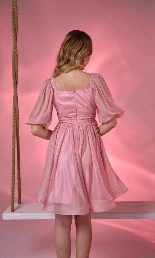 Коктейльна Сукня Шифон Запах 23009 Рожева