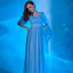 Вечірня сукня мушки блиск 22025 Блакитна