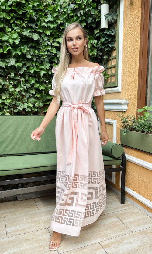 Літня Сукня Льон Органза 22042 Рожева