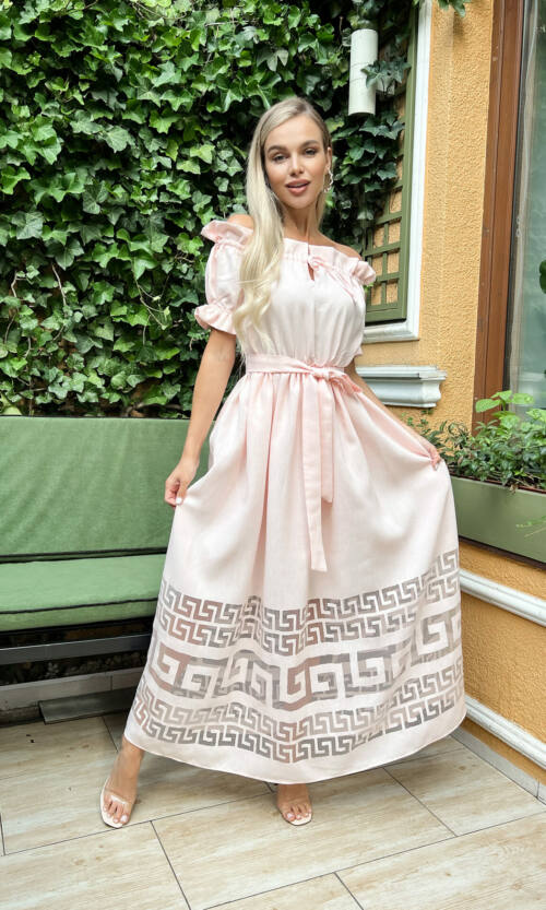 Літня Сукня Льон Органза 22042 Рожева