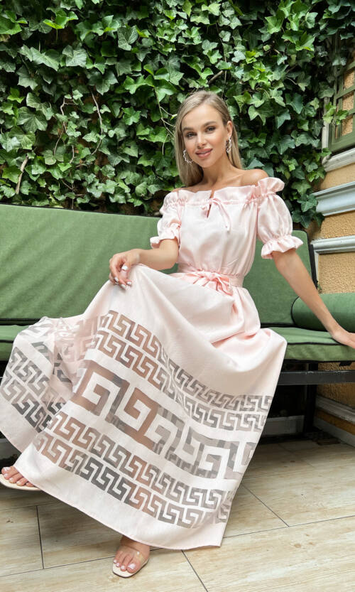 Літня Сукня Льон Органза 22042 Рожева