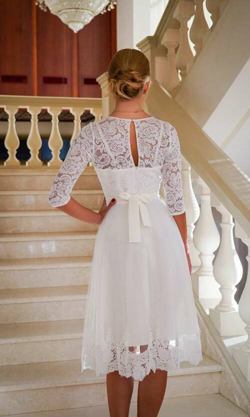 Коктейльна сукня сітка мереживо 24002 Молочна