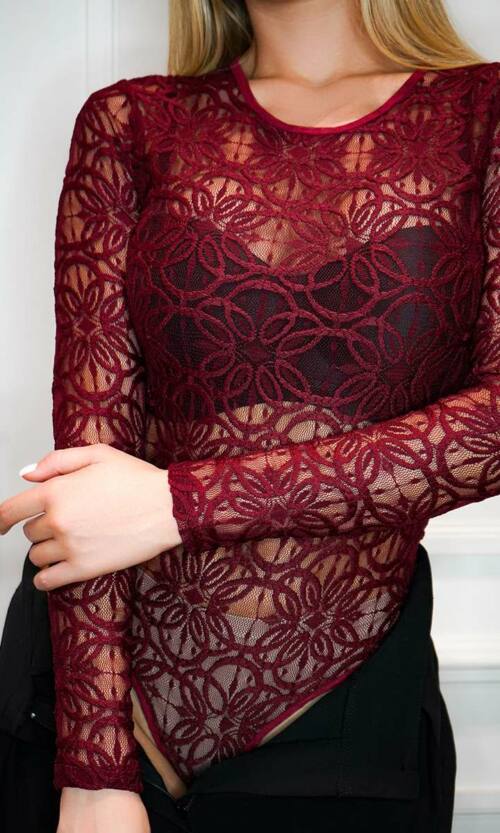 Боді 3D Стрейч Гіпюр 24082 Бордо