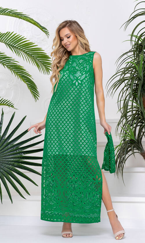 Літня Сукня Льон Органза 20091 Зелена