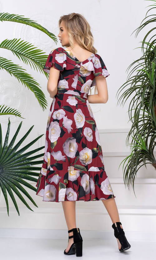 Літня Сукня Запах Софт 20093 Бордова