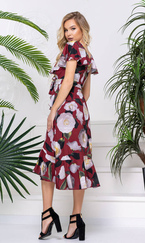 Літня Сукня Запах Софт 20093 Бордова