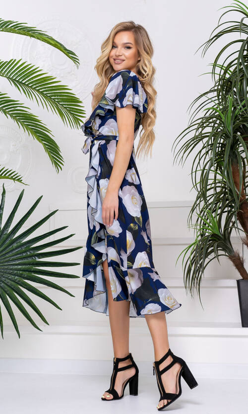 Літня Сукня Запах Софт 20093 Синя