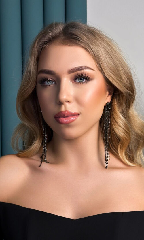 Черные серьги с большим камнем Блеск