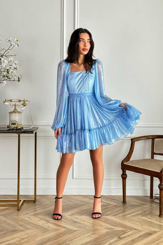 Коктейльне плаття 24022 Блакитний