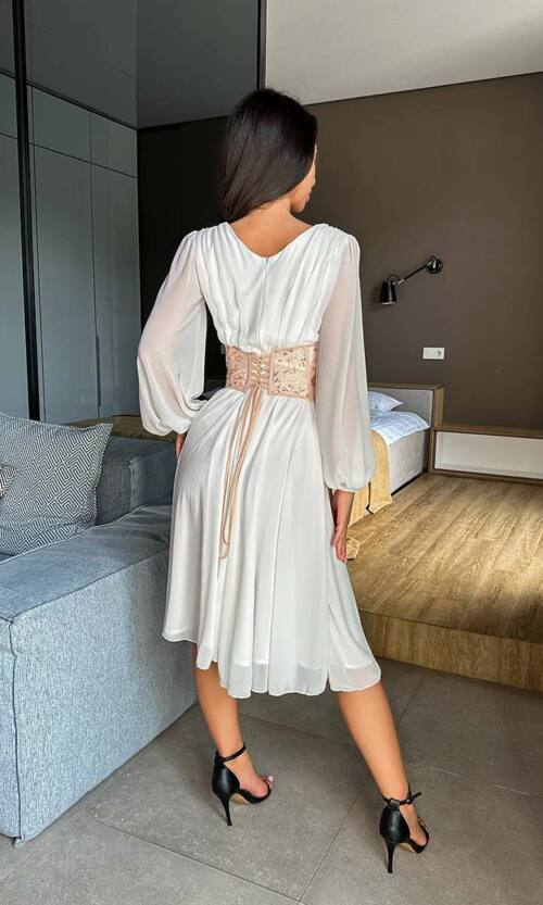 Корсет Вишивка Паєтка Шнурівка 24010 Персиковий