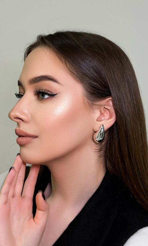 Біжутерія Сріблясті Сережки Об'ємна Крапля 23545