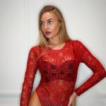 Боді 3D Стрейч Гіпюр 24082 Червоний