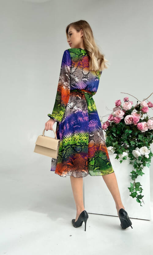 Повсякденна Сукня Шифон Принт 22015 Фіолетова