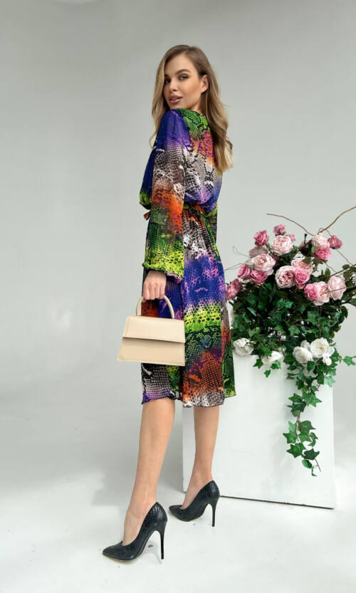 Повсякденна Сукня Шифон Принт 22015 Фіолетова