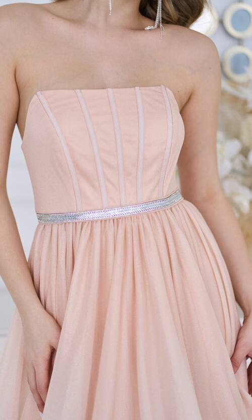 Коктейльна Сукня Перламутровий Шифон 24003 Персикова