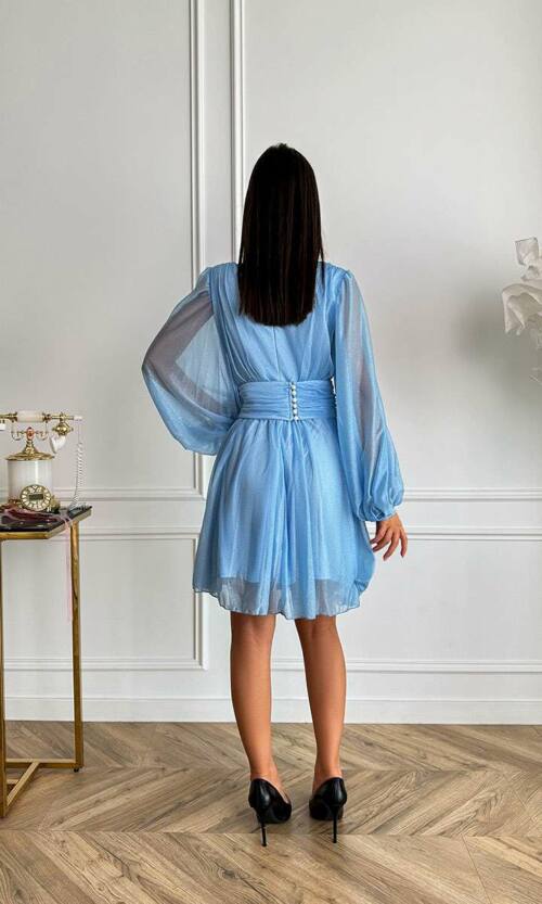 Коктейльна Сукня Шифон Випускної 23013 Блакитна
