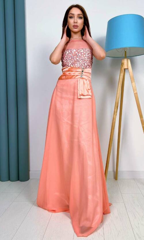 Повсякденне плаття 5038e Персиковий